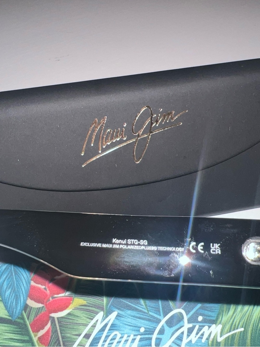 New Maui Jim Kenui Shiny Black Gray Sunglasses MJ0642S-001 / GS642-14 $369 - Picture 5 of 8